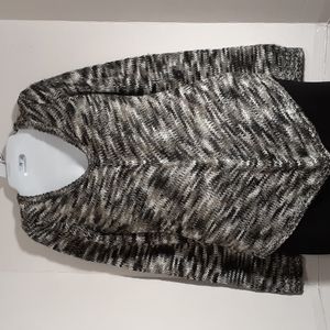 BONGO Women's Knitted Black, Gray & white V-Neck Sweater. Size S